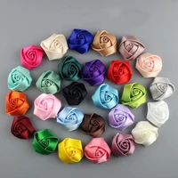 10pieceslot size 3 5cm ribbon rose handmade satin rose ribbons flowers material for make wedding bouquet flower accessories