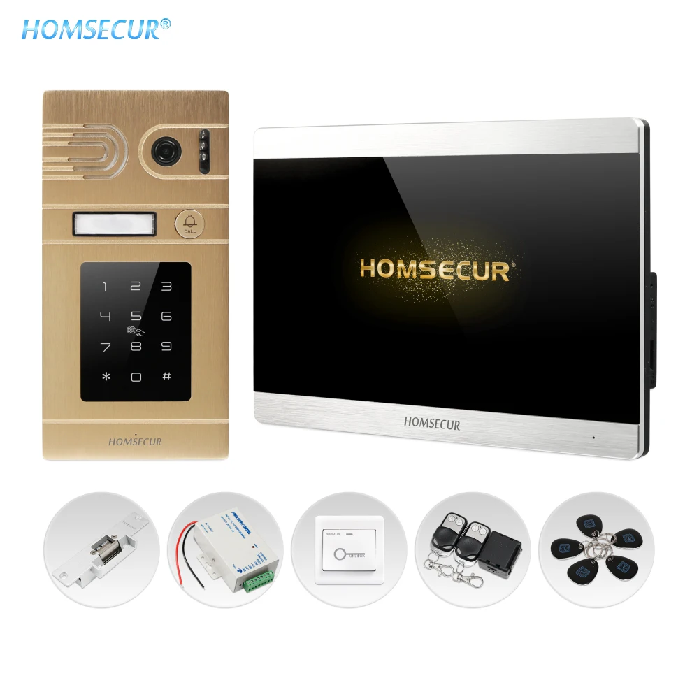 Видеодомофон HOMSECUR 4-проводной комплект с 7-дюймовым сенсорным экраном