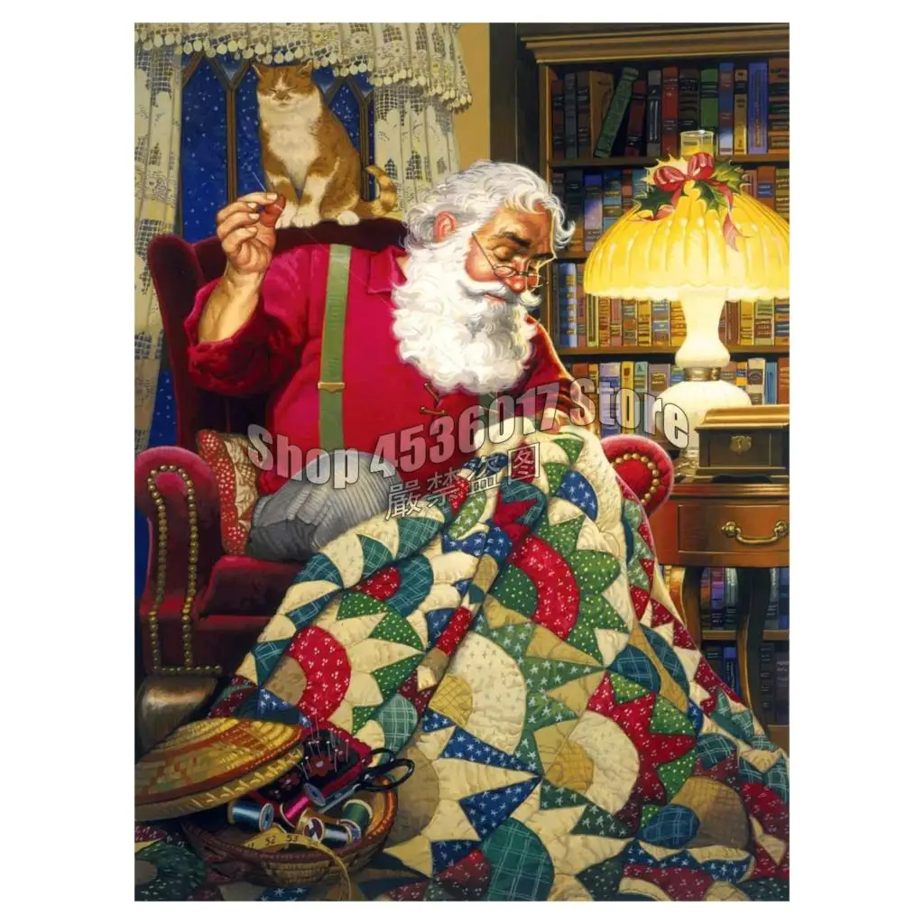 

5D,DIY,Diamond Painting,Quilting Santa,Christmas,Full,Diamond Embroidery,Needlework,Rhinestones,Mosaic,Cross Stitch,Decoration