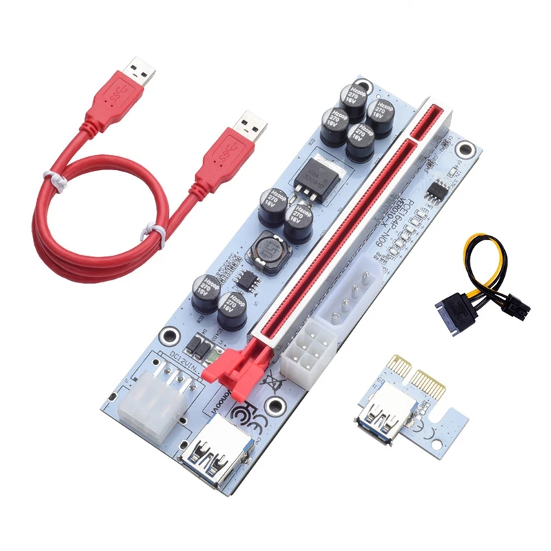 

VER010X PCIE Riser Card USB 3.0 Graphics Card PCIE Adapter Cable PCIE 1X to 16X Expansion Card VER010