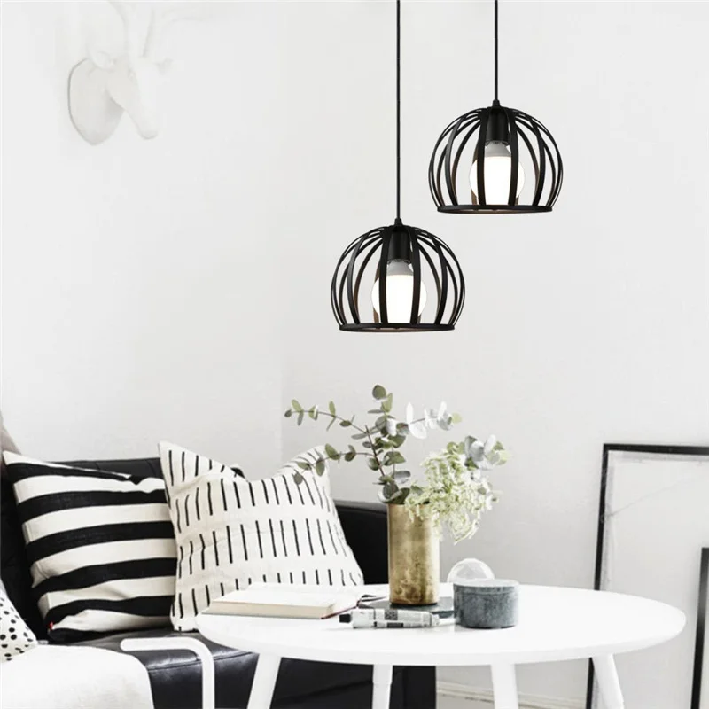 Ретро кованая люстра железная Промышленная клетка для ветряной птицы маленькая