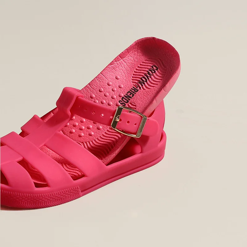 

2021mini Melissa New Girls Sandals Roman Jelly Shoes Waterproof Summer Children Jelly Shoes Boys and Girls Sandals 14-18cm
