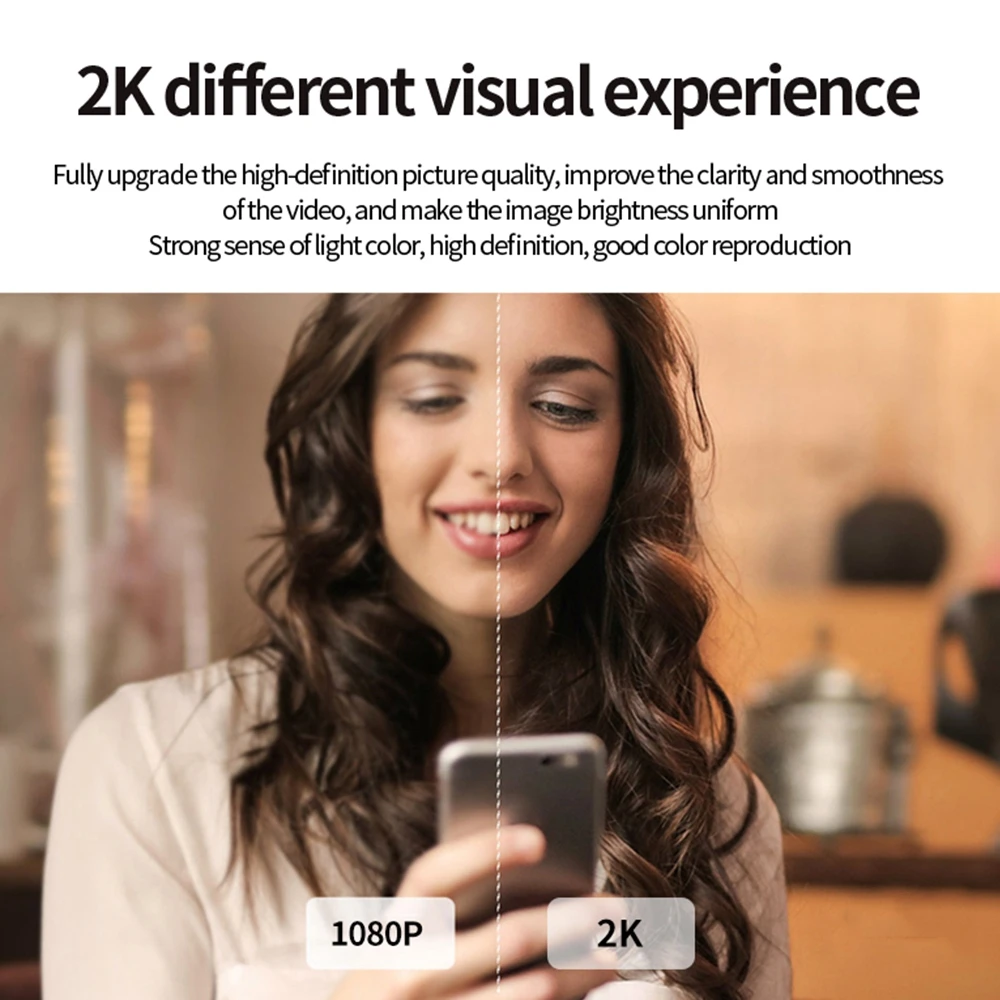 Веб камера HD 2K 1080P для компьютера ПК со встроенным микрофоном Вращающийся