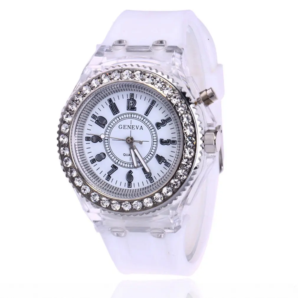 

New Watche Men Chronograph Male Sport Watches Waterproof Rhinestone Luminous Glowing Ladies Led Sport Watche For Gift You Love