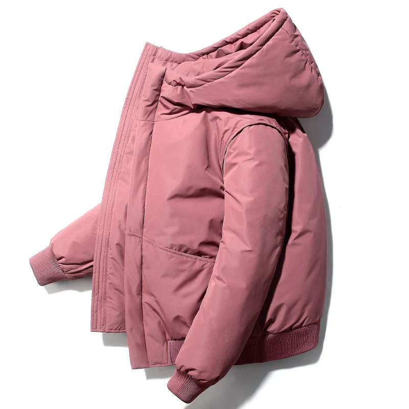 Casual coat men's clothing 2021 autumn men's short hooded thickened down jacket white duck down fashion warm coat men