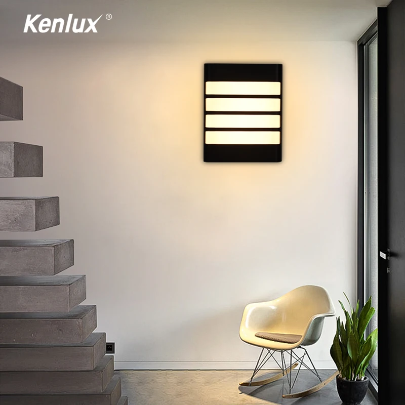 

Kenlux Indoor 18 Вт светодиодный настенный светильник, AC85-265V, пластик, декоративный настенный светильник для спальни, дома, коридора