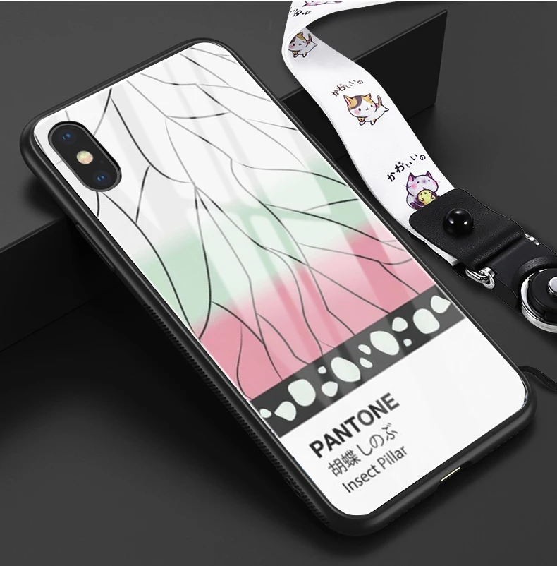 Kamado Nezuko Kimetsu no Yaiba Demon Slayer Pantone черный стеклянный чехол для телефона для iphone 6/6s 7 7Plus X, XS i11 i11pro