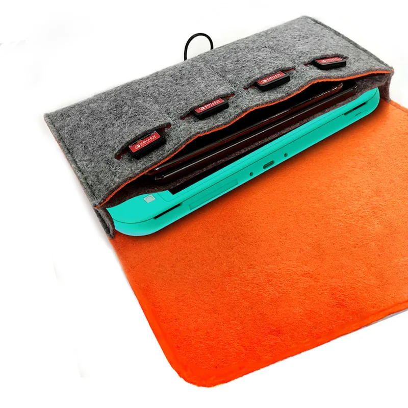 Портативный защитный чехол серого цвета с карманом для 4 игровых карт игровой