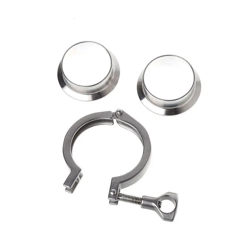 

Fittings Set 51MM 2 OD 304 Sanitary Pipe Weld Ferrule+1*Tri Clamp+1*PTFE Gasket