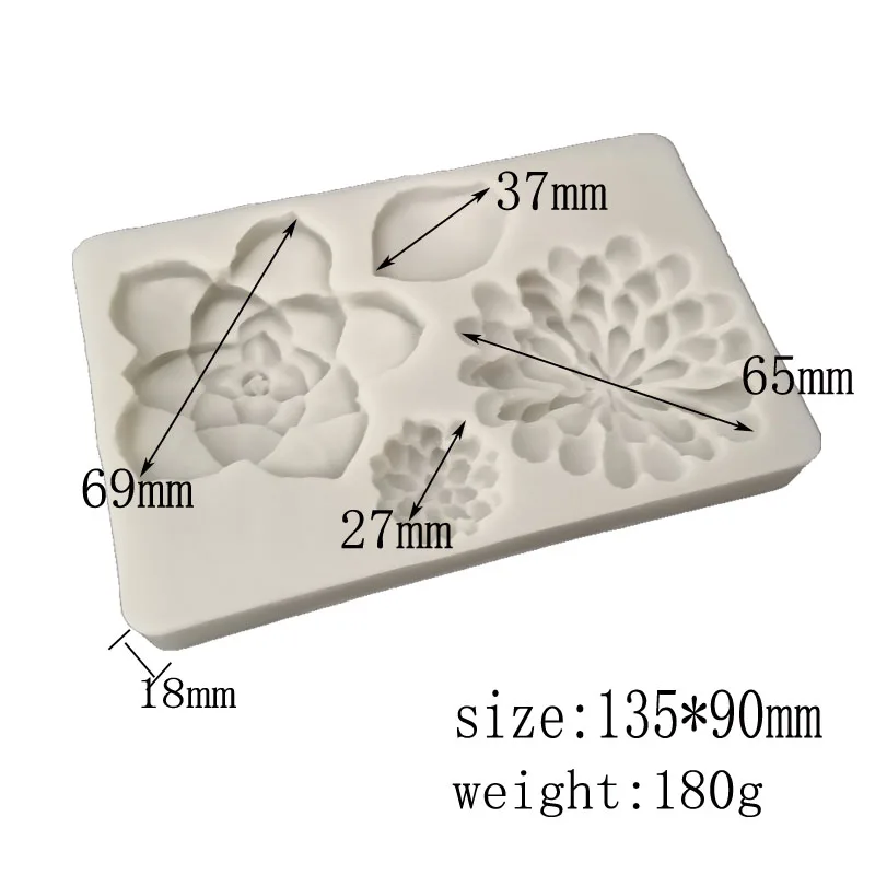 Силиконовая Форма Sugarcraft в виде цветка суккулента шоколадные конфеты торты