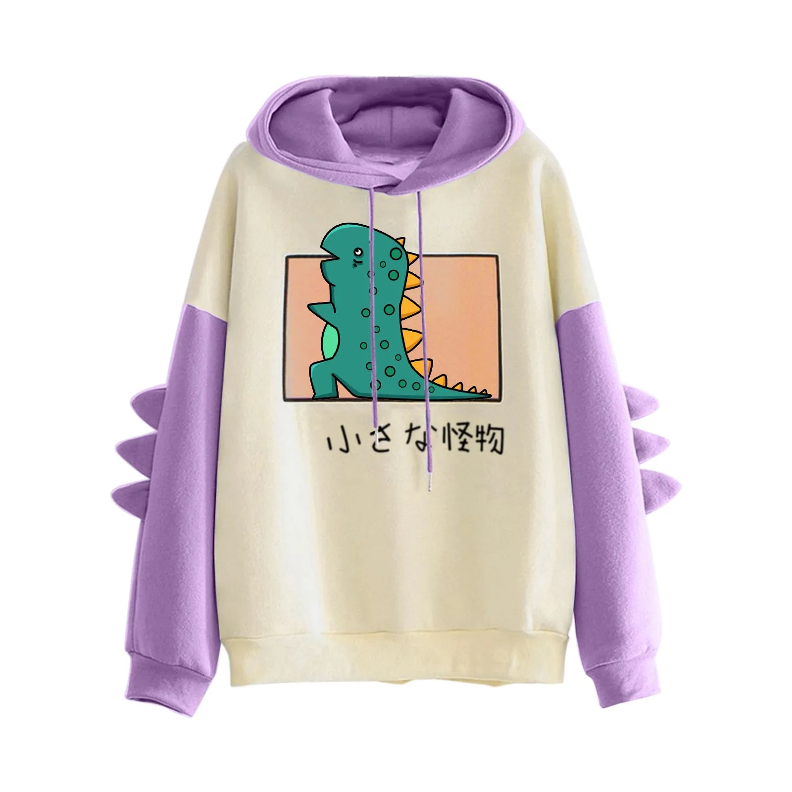 

Fashion Women Sweatshirt Casual Print Long Sleeve Splice Dinosaur hoodies Sweatshirt Tops ropa mujer