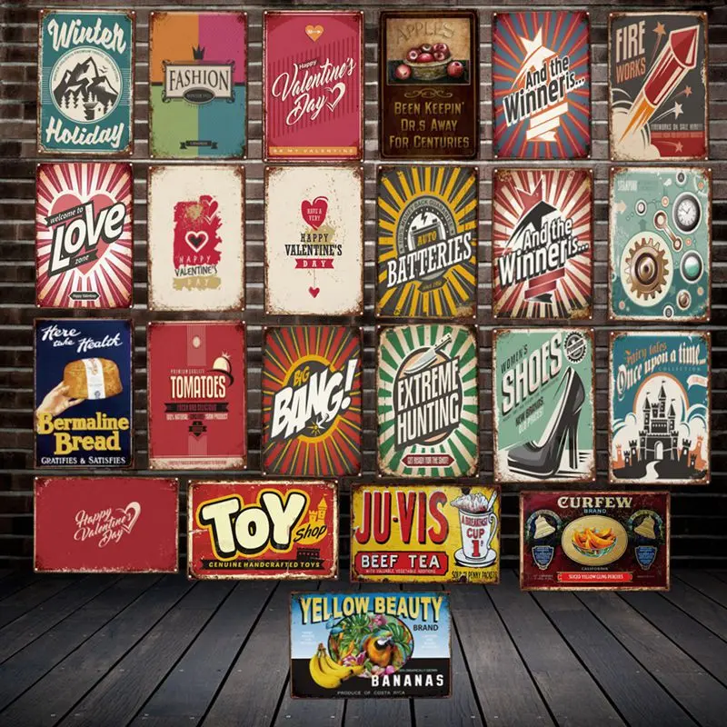 

[ Mike86 ] Bananas TOY Apples LOVE Hunting Fashion Metal Sign Vintage Store Retro Iron Painting Poster Art 20*30 CM LT-1919