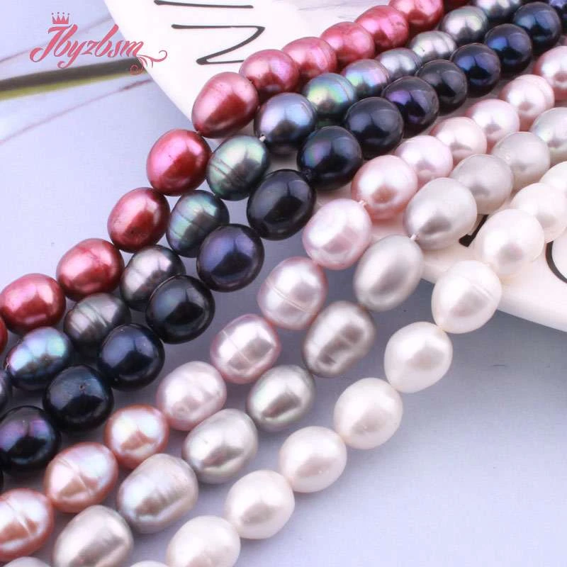 9-10 мм овальные из Пресной воды Жемчужные культивированные бусины Рыхлый