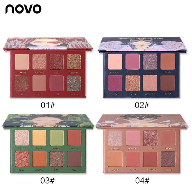 NOVO Matte Glitter Eyeshadow Palette Lasting Shiny Eye shadow Makeup Nude Color Pigment |