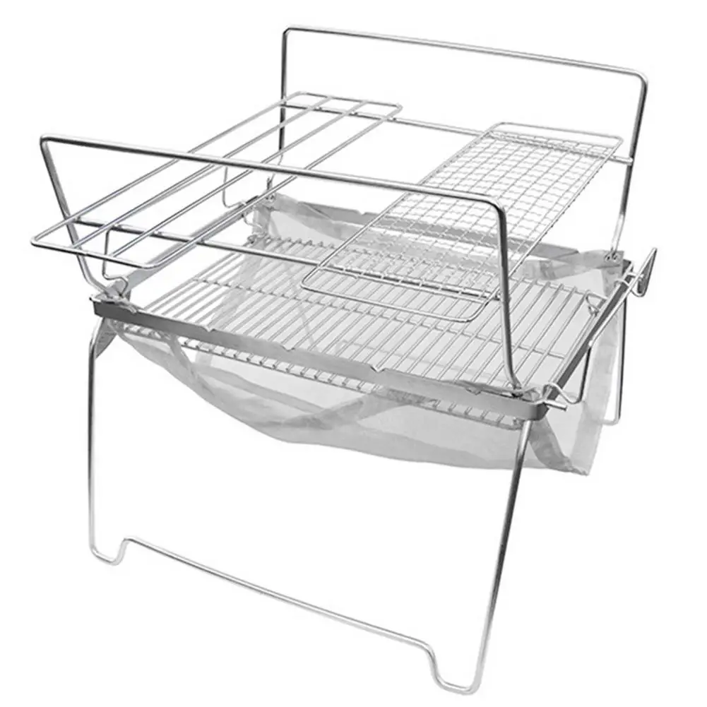 Портативный барбекю гриль Нержавеющая сталь Регулируемый антипригарная