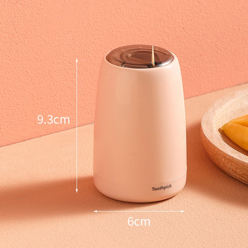 

Toothpick Dispenser Semi-Automatic Pop out Toothpick Holder Storage Box with Visible Window for Table Home L23