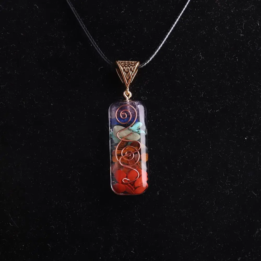 1PC New Arrivals 7 Chakra Orgonite Orgone Energy Healing Pendant Necklace for Women Men Handmade Professional dropship suppliers | Украшения