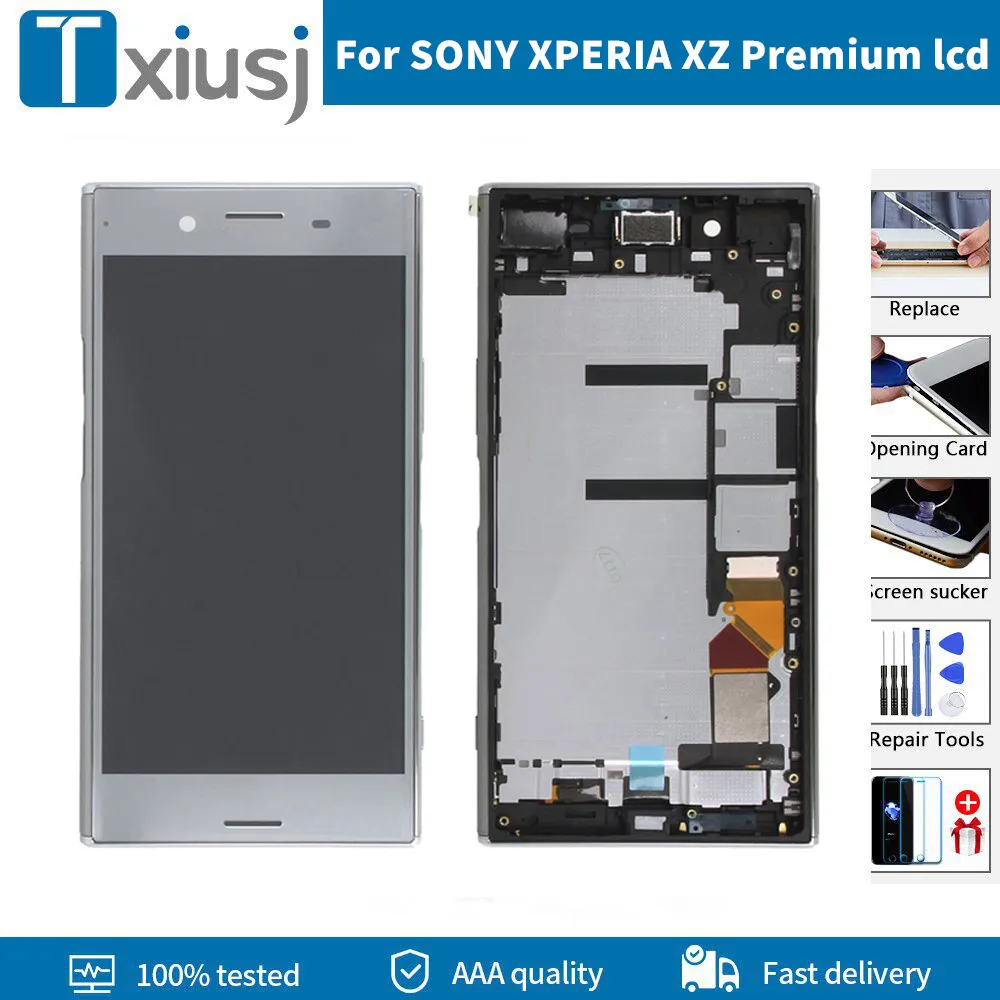 

Оригинальный ЖК-дисплей с рамкой для SONY XPERIA XZ Premium G8142 G8141, ЖК-дисплей с сенсорным экраном и дигитайзером в сборе, замена