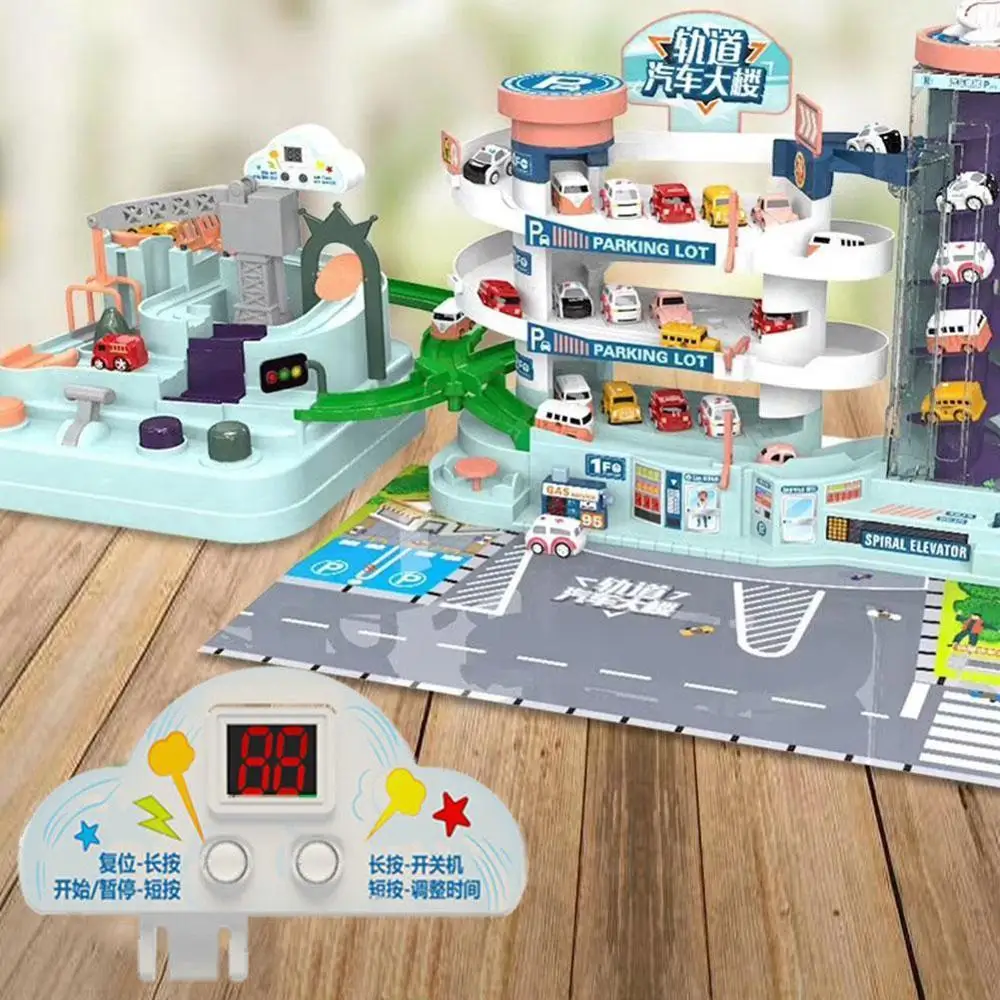 

2020 New Rail Car Train Track Toys for Kids Montessori Boys Girls Xmas Gifts Racing Cars Mechanical Adventure Brain Table Game