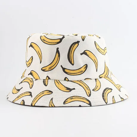 white banana Панама шляпа для мужчин и женщин Летняя Панама с банановым принтом желтая шляпа Боб шляпа хип-хоп Gorros Рыбацкая шляпа - Цвет: white banana