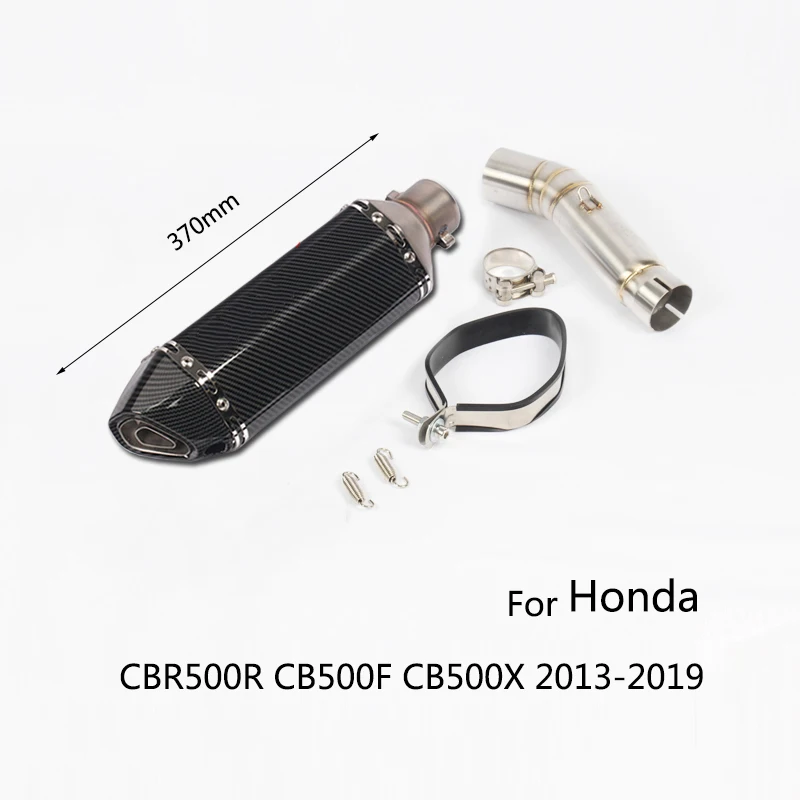 

For Honda CBR500R CB500F CB500X 2013-2019 Motorcycle Exhaust Pipe Mid Pipe Slip On 51mm Muffler with Removable Db Killer Escape
