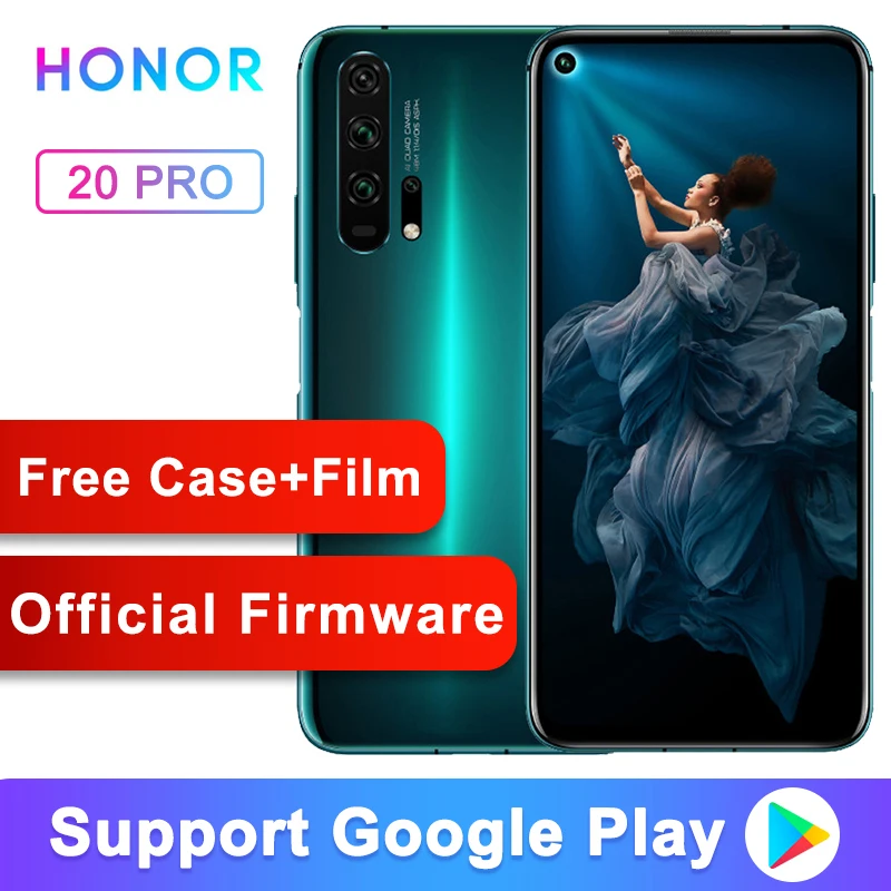 Honor 20 pro мобильный телефон полный экран AI камера Kirin 980 Восьмиядерный отпечаток пальца ID NFC Android 9