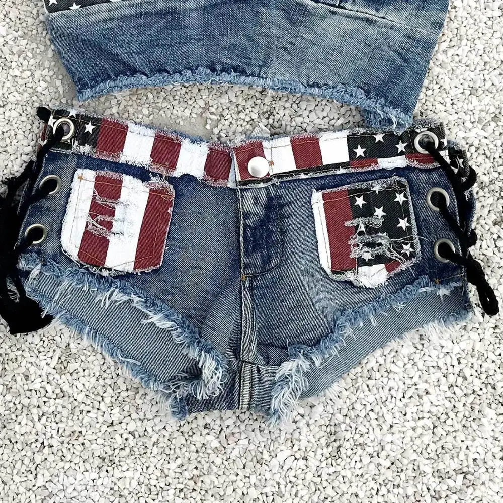 

2020 New Arrivals Female Fashion Sexy Summer Women Denim Shorts High Waists Ripped Patchwork Sexy NIght Clube Sexy Denim Shorts