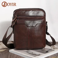 JOYIR Genuine Leather  Crossbody BagCasual Shoulder Bag for 9.7" ipad Cowhide Fashion Small Messenger Bag for Men Luxury Handbag