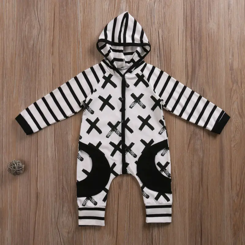Детский комбинезон с капюшоном для маленьких мальчиков и девочек боди наряды