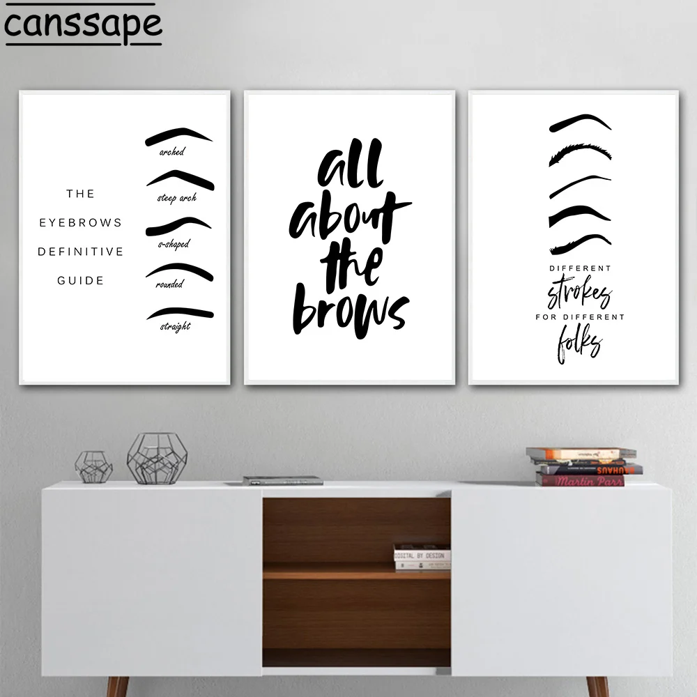 Ресницы Холст Плакаты постеры модные брови стены искусства печати Макияж