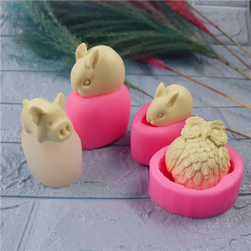 

Cartoon 3D Little Bunny Pig Silicone Mold For DIY CupCake Jelly Chocolate Candy Pastry Dessert Soap Bakeware Kitchen Accessories