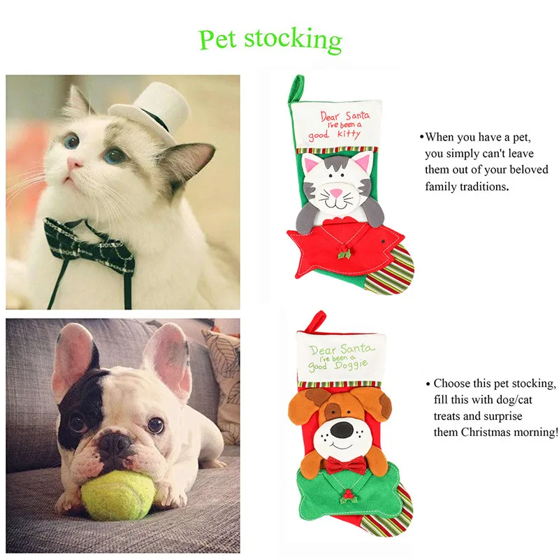 2019 Новые Симпатичные кошки и собаки лося рождественские носки рождественский