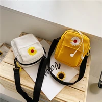 women canvas crossbody bag girls mini small daisy square bags cute student purse version messenger envelope bag phone wallet