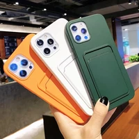 original candy color card bag phone case for iphone 12 pro max 11 12mini xr xs max x 7 8 plus 11pro soft wallet shockproof cover