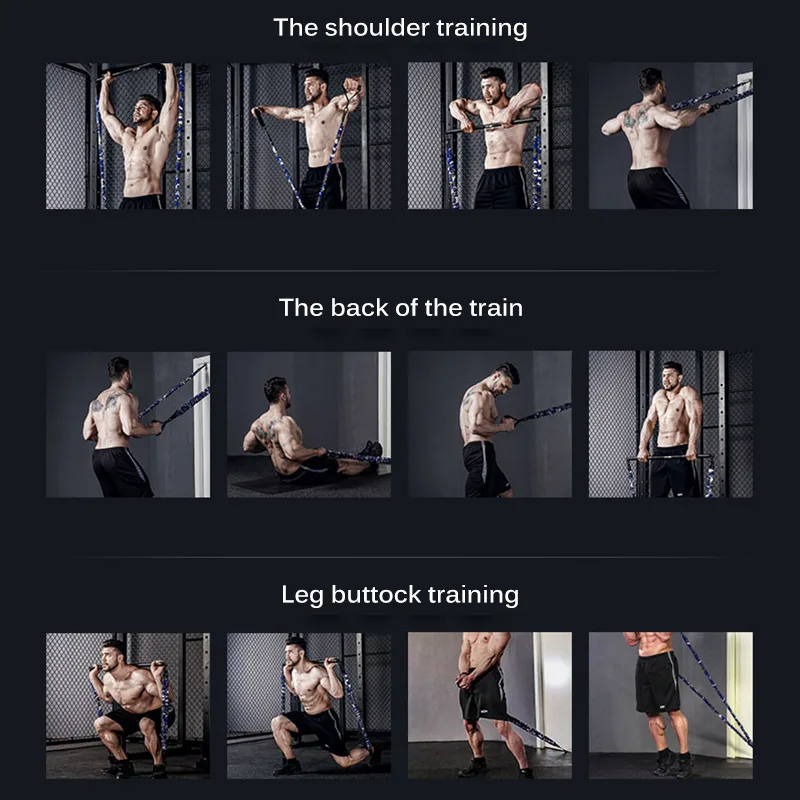

hot Resistance Band Bench Press Push Up Removable Chest Muscle Builder Arm Expander Home Workouts Gym Fitness Travel Rod