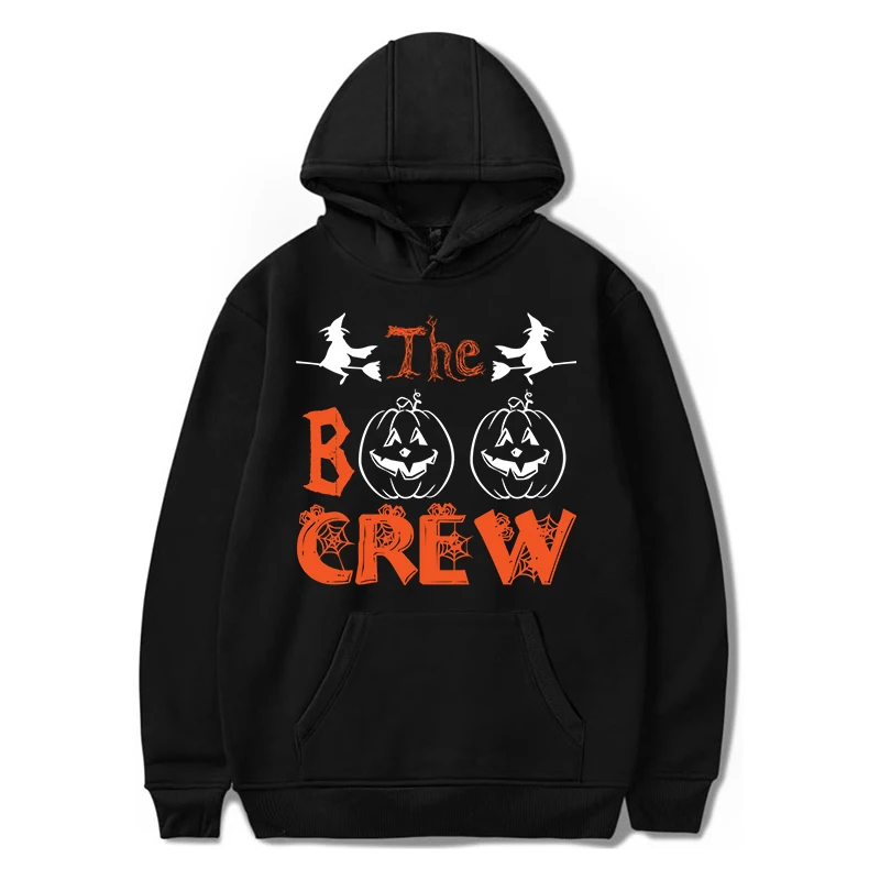 

The Boo Crew Letter Printed Sweatshirts Women 2021 Trendy Women Fashion Hoodies Halloween Harajuku Hip Hop Streetwear Hoodies