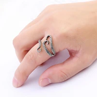retro fashion snake design opening adjustable ring stackable midi cuff rings unique elegant party jewelry gifts for girls women