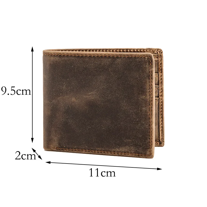 

Handmade leather wallet, frosted leather wallet, crazy horse leather retro short wallet, simple wallet
