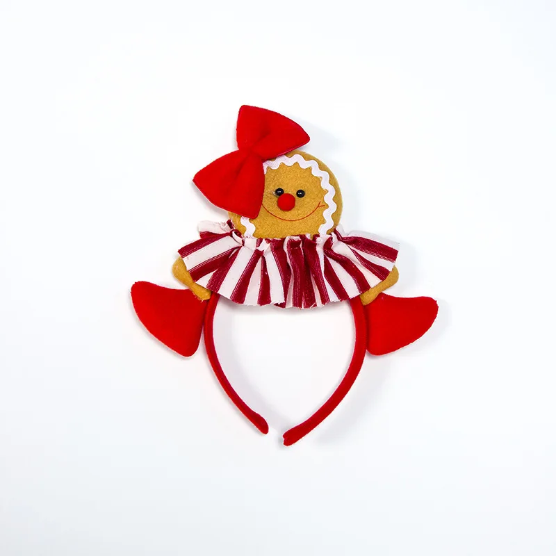 Christmas Decoration Santa Gingerbread Headband Xmas Party Dress Up Head Buckle Kids Gift Children's Hairband Decors Photo Props - Цвет: Style B