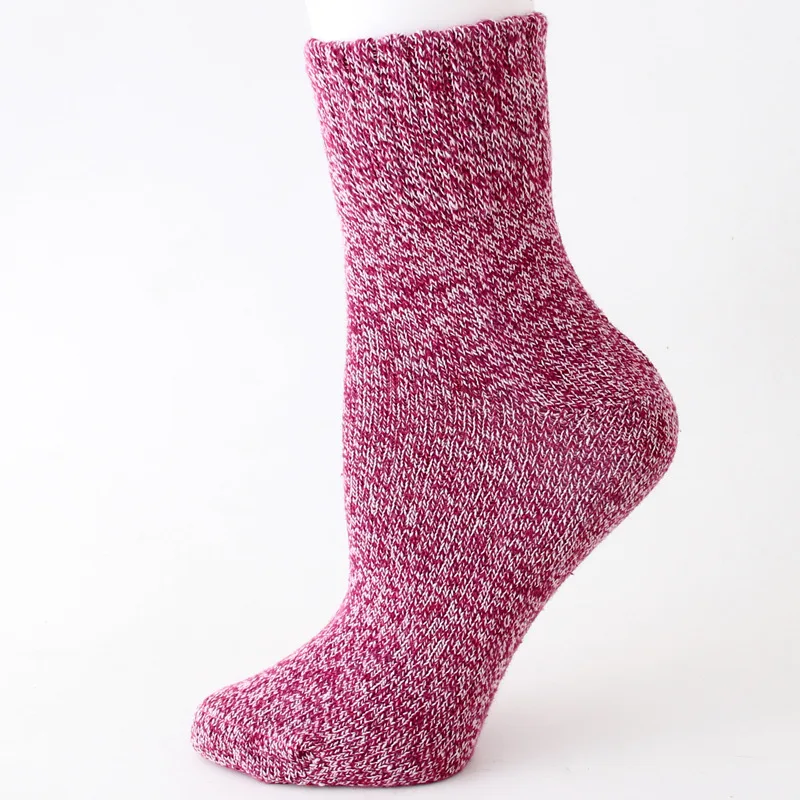 Womens Wool Socks Winter Athletic Knit Pattern Sports Sock Warm Wool Socks Soft Thick Mid Calf 5 Pairs