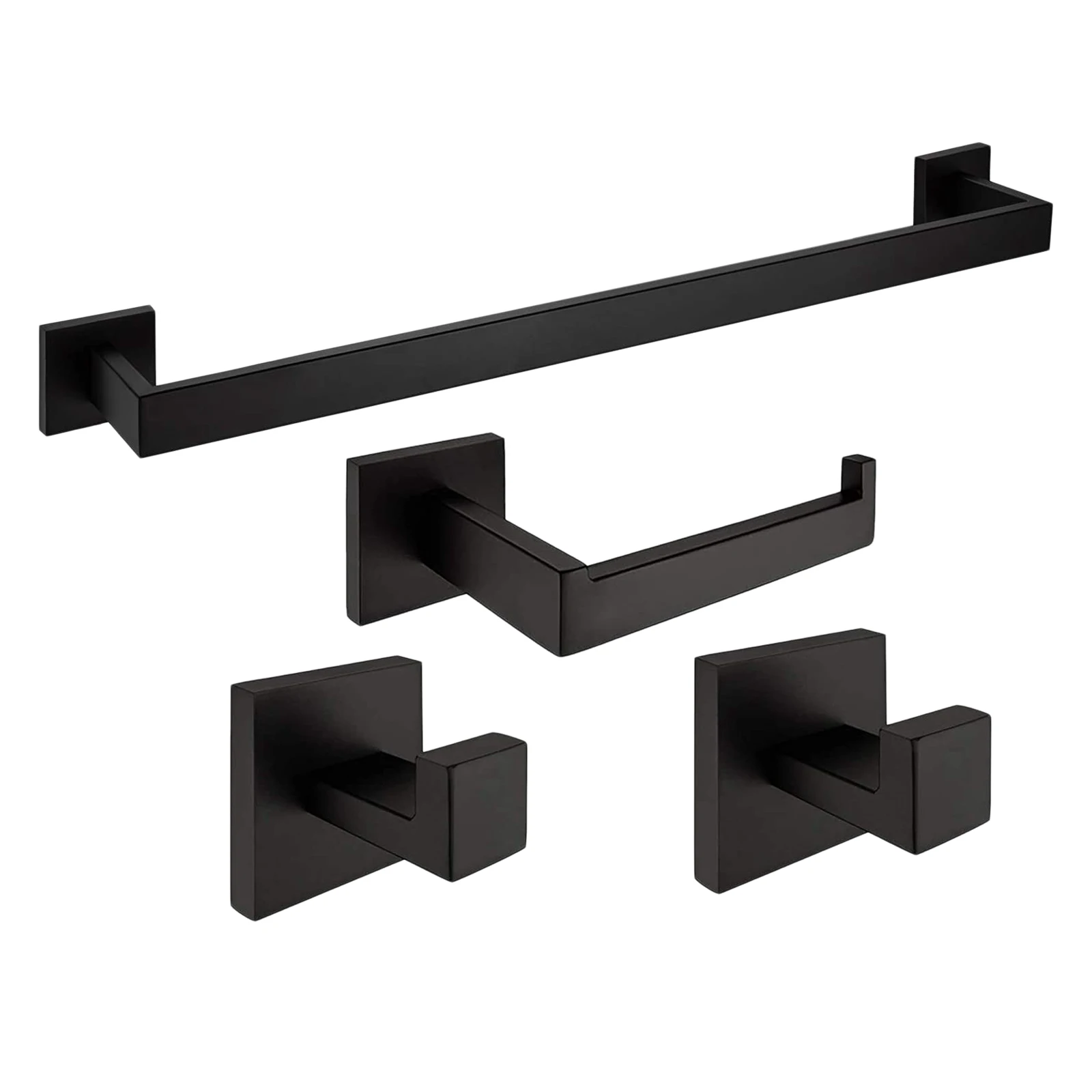 

4x Toilet Roll Holder Bar Towel Rack Set Bathroom Wall Mounted Rails Hooks Clip