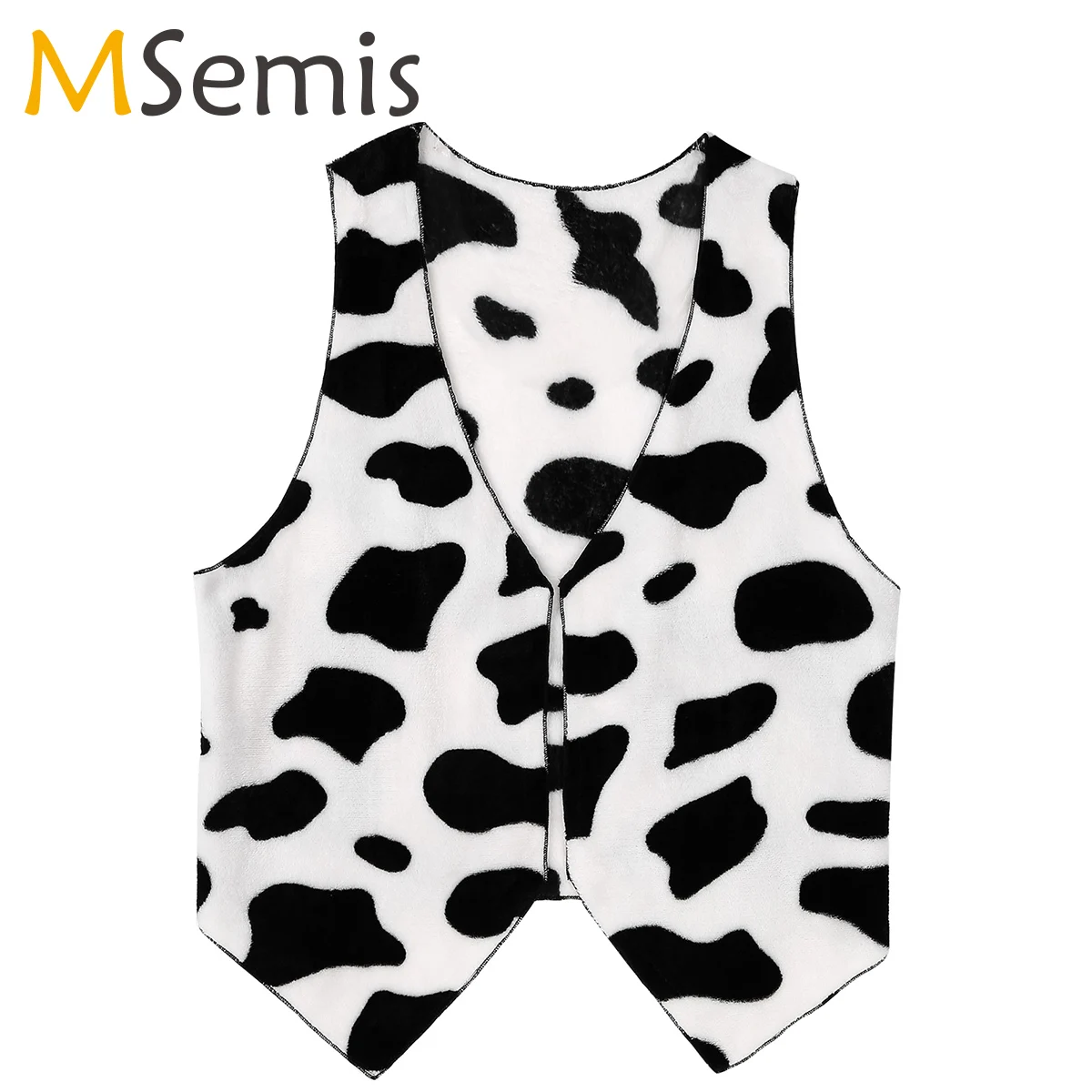 Мужской фланелевый короткий жилет без рукавов с рисунком коровы - Цена: 686.94