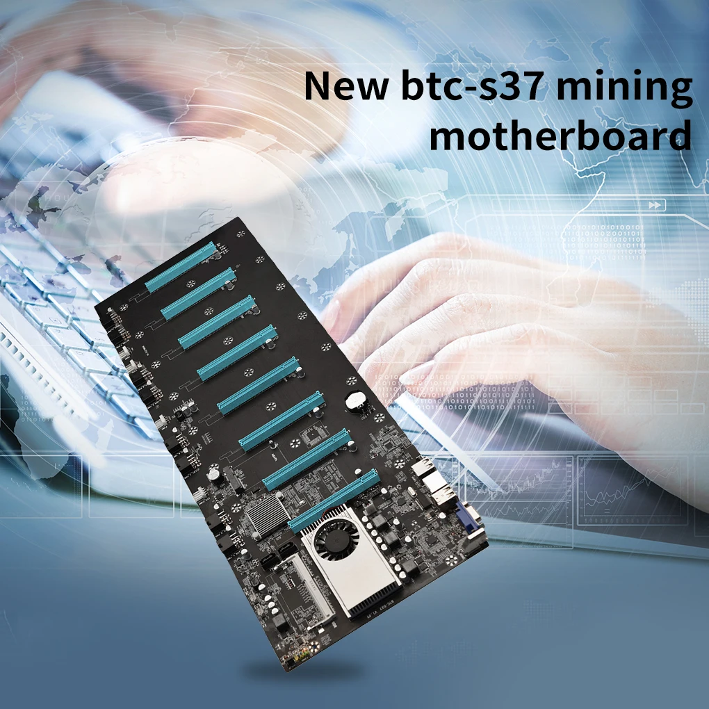 Bestellen BTC-D37 BTC-S37 Bergbau Motherboard 8 GPU PCI-E 16X Slots DDR3 Motherboard Mit USB 2,0 SATA 3,0 Ports Computer Teile