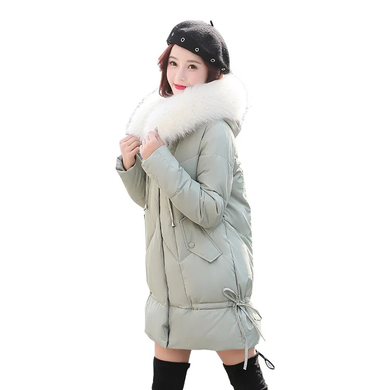 Теплая плотная Женская куртка длинные пальто парка милая и модная женская