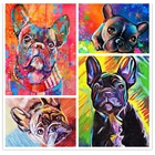 Алмазная 5d картина сделай сам, полноразмерная круглая вышивка с изображением французского бульдога, вышивка с собакой, мозаика ручной работы, украшение для дома