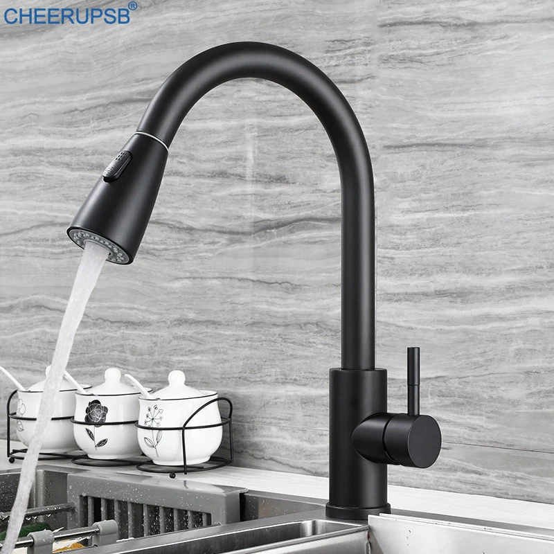 Выдвижной кран для кухонной раковины однорычажный смеситель горячей и холодной