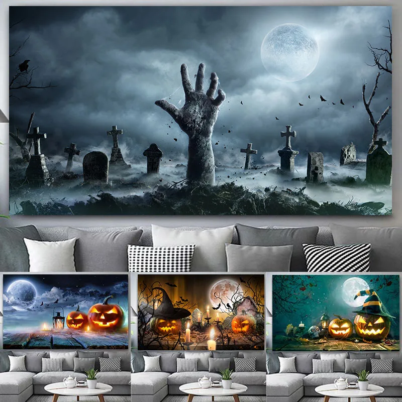 Карнавальная тыква на Хэллоуин призрак настенный плакат и печать холсте