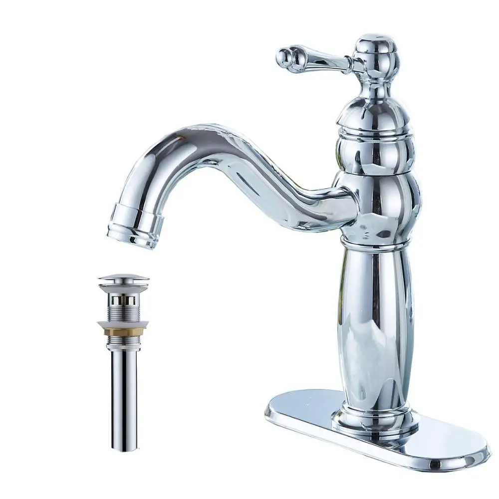 Водопад Носик Одной ручкой Ванная комната раковина кран бассейна смеситель хром