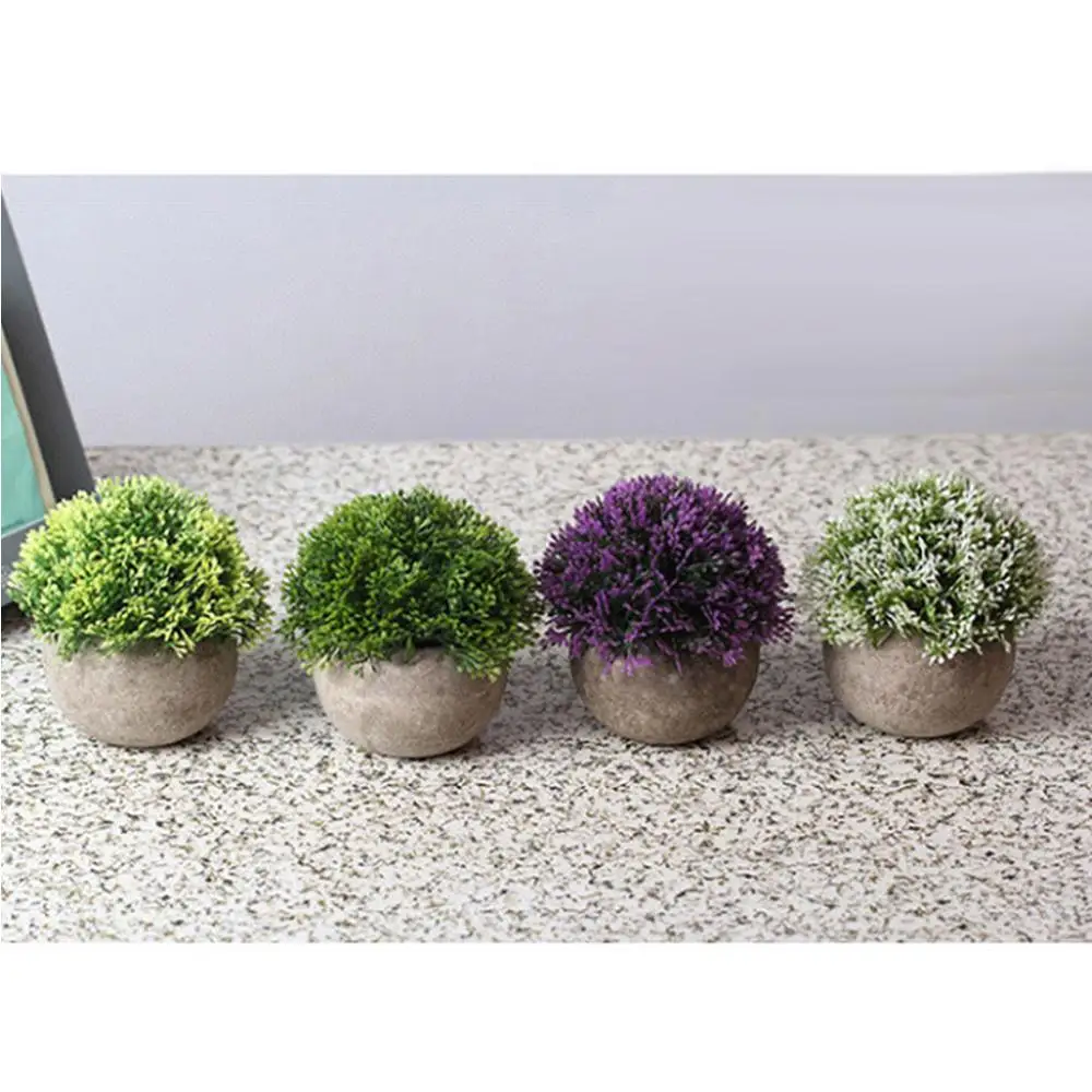 

Hot Sale Artificial Plastic Plants potted Plants Multicolor Plants Shrub Mini Size Home Decorartificial flower 40P