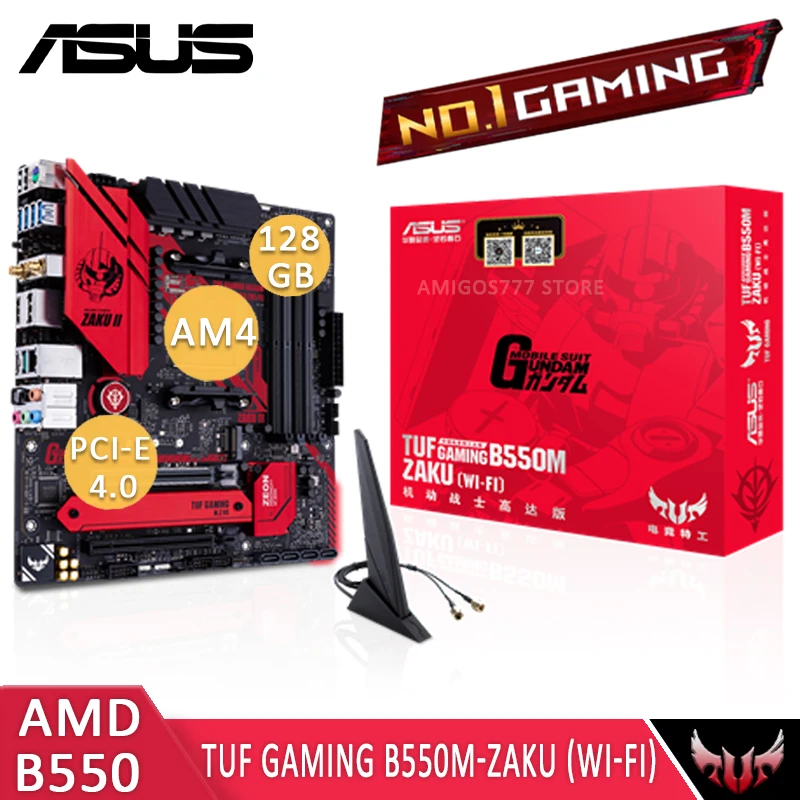 Günstig Asus TUF GAMING B550M-ZAKU (WI-FI) Motherboard Gaming AMD B550 AMD Ryzen Cpu PCI-E 4,0 CrossFireX OC CHAI B550 Placa-Mãe AM4 NEUE